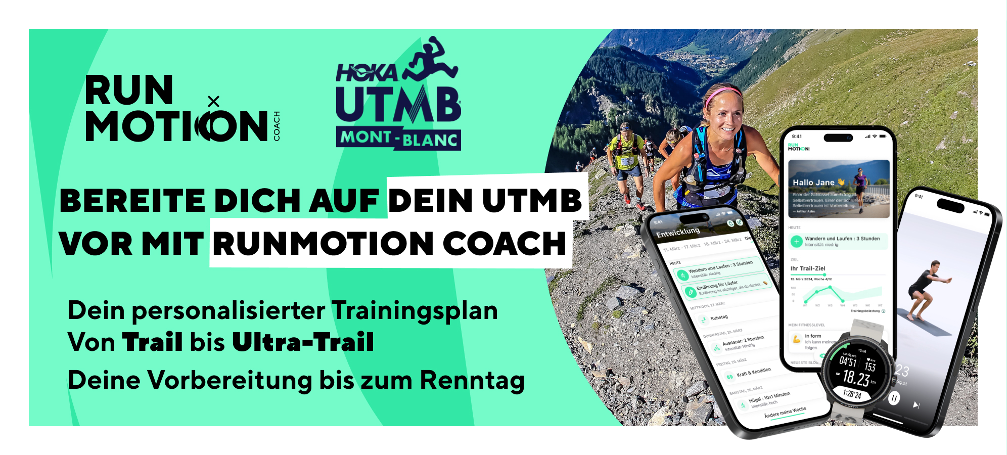 Schaffe deinen UTMB® mit einem personalisierten Trainingsplan.