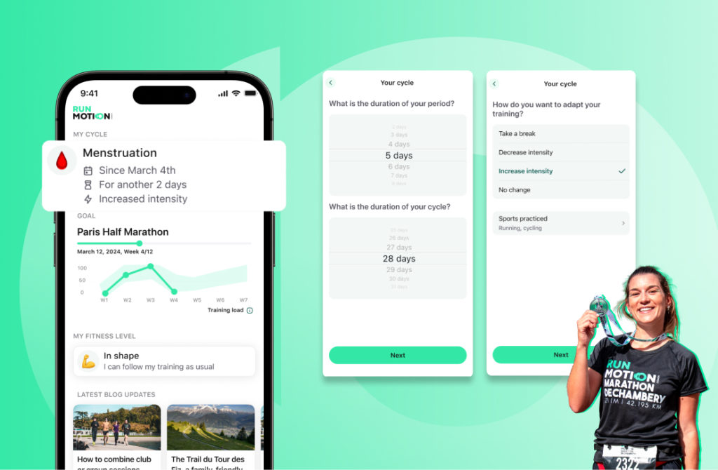 Menstruationszyklus-Tracking auf RunMotion, Lauf-Coaching-App