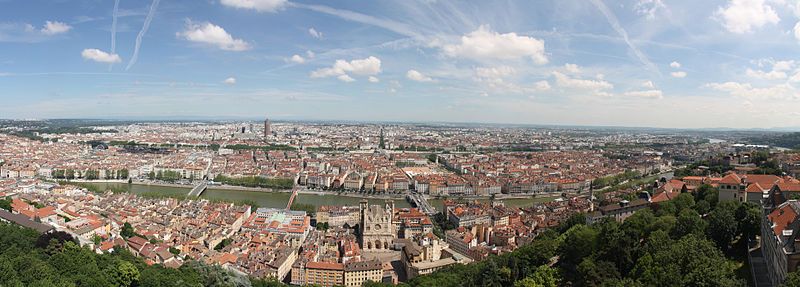 Läufer trainiert im Parc de la Tête d'Or in Lyon auf Panoramastrecke für Tempo.